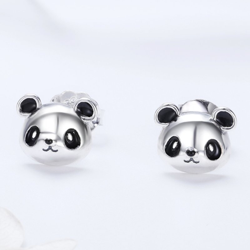 (obrázek pro) Stříbrné Peckové Náušnice Roztomilá Panda SCE386 Pandora styl - Zobrazit 2