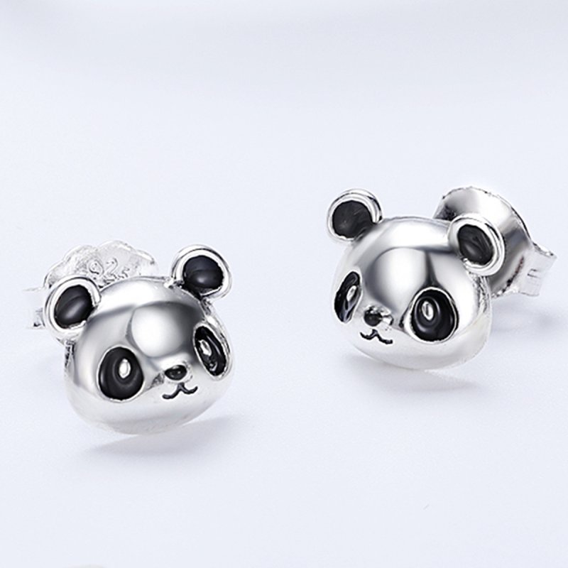(obrázek pro) Stříbrné Peckové Náušnice Roztomilá Panda SCE386 Pandora styl - Zobrazit 3