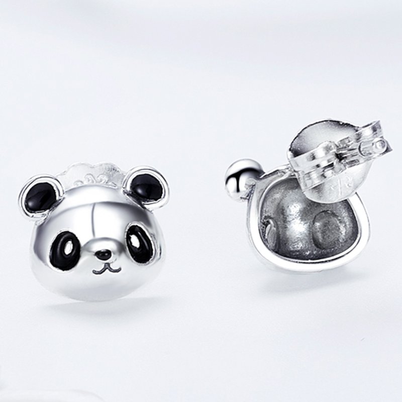 (obrázek pro) Stříbrné Peckové Náušnice Roztomilá Panda SCE386 Pandora styl - Zobrazit 4