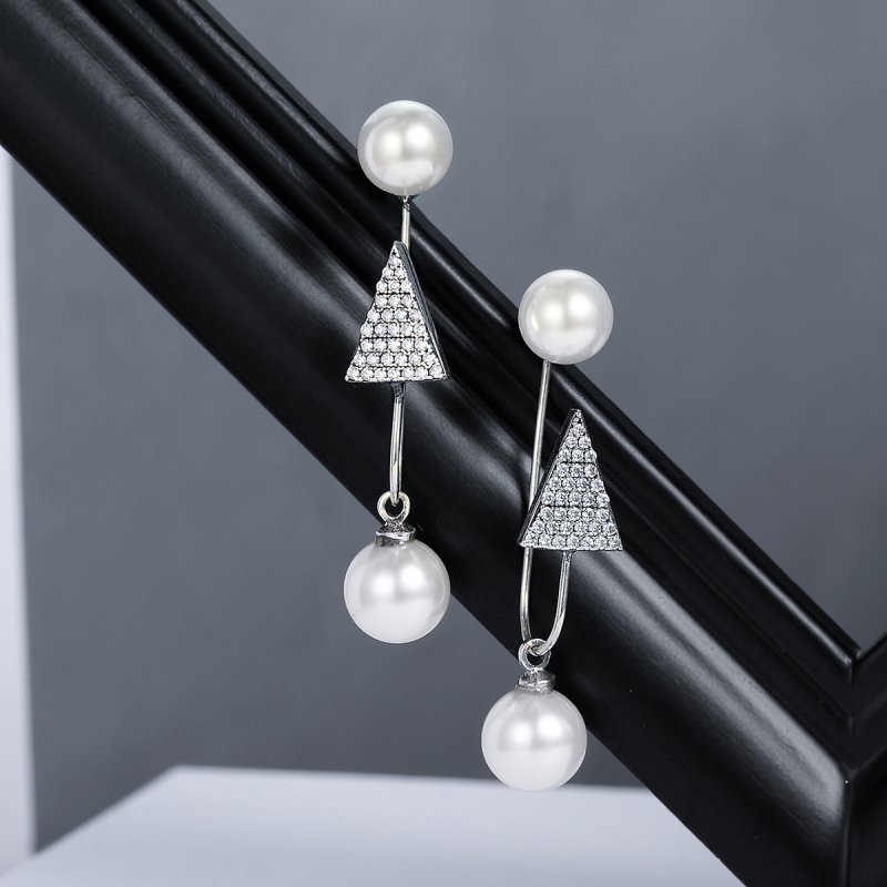 (obrázek pro) Stříbrné Visací Náušnice Glamour Light Cone SCE136, Kubická zirkonie, Pandora st - Zobrazit 4