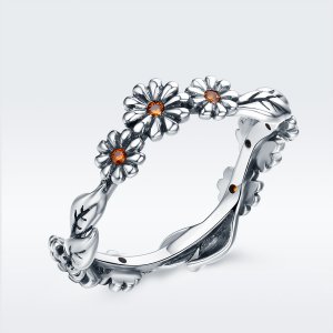 Stříbrné prsten Sedmikráska Květina SCR298, Kubická zirkonie, jako Pandora