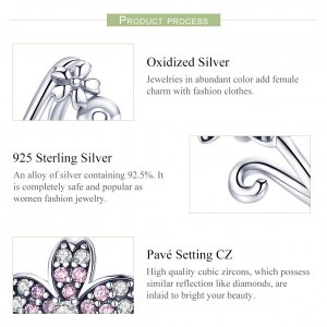 Stříbrné Visací Přívěsek Sakura SCC1033, Kubická zirkonie, Pandora styl