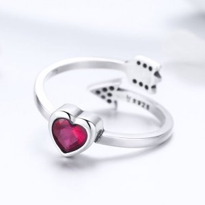 Stříbrné prsten Šipka A Srdce SCR436, Kubická zirkonie, jako Pandora