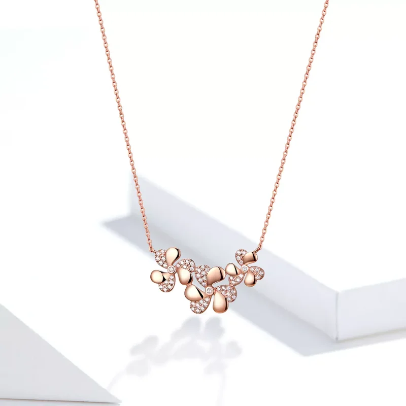 (obrázek pro) Rose Gold Náhrdelník Jetel SCN375, Kubická zirkonie, jako Pandora - Zobrazit 5