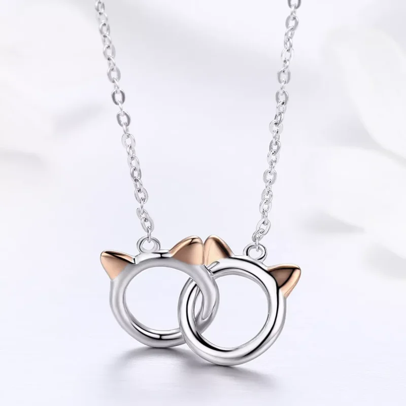 (obrázek pro) Rose Gold Náhrdelník Kočka Domácí SCN252 Pandora styl - Zobrazit 4