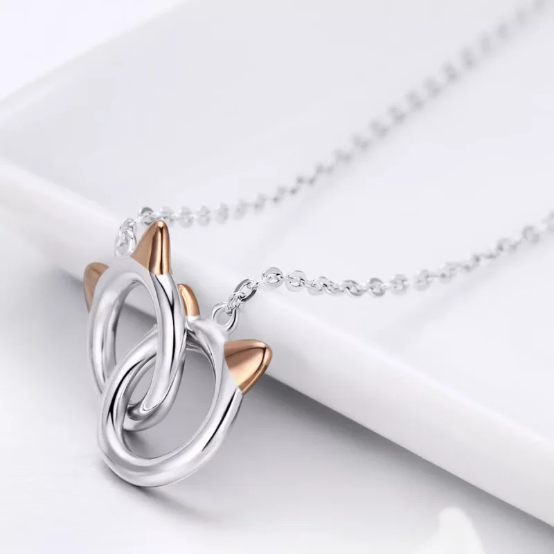 (obrázek pro) Rose Gold Náhrdelník Kočka Domácí SCN252 Pandora styl - Zobrazit 5