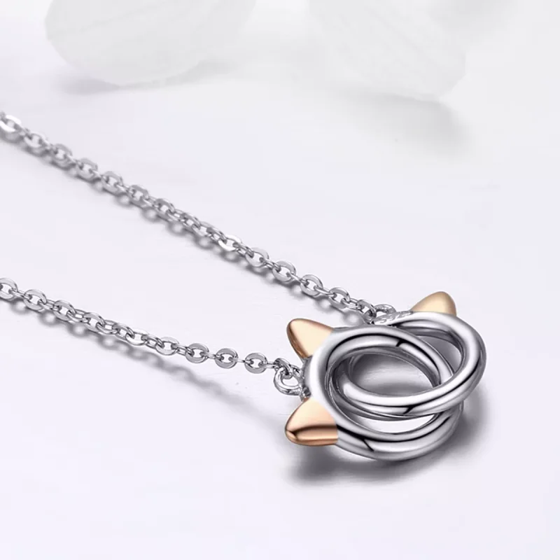 (obrázek pro) Rose Gold Náhrdelník Kočka Domácí SCN252 Pandora styl - Zobrazit 6