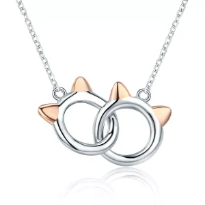 (obrázek pro) Rose Gold Náhrdelník Kočka Domácí SCN252 Pandora styl