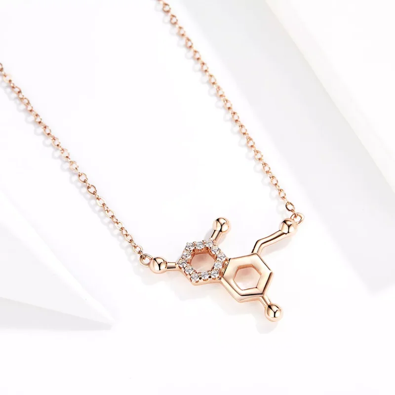 (obrázek pro) Rose Gold Náhrdelník Láska Molekulární SCN361, Kubická zirkonie, jako Pandora - Zobrazit 2