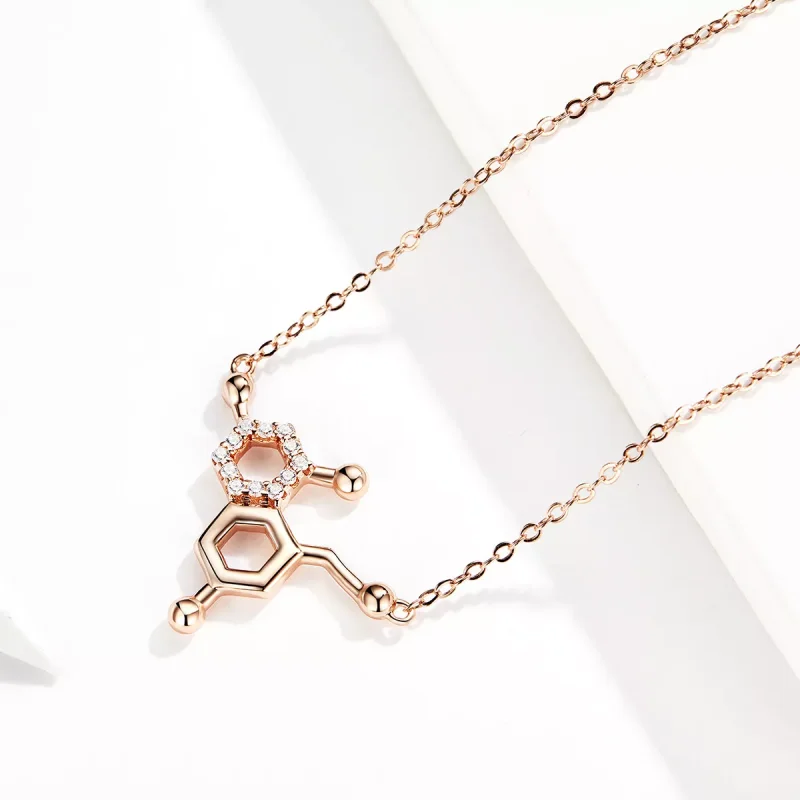 (obrázek pro) Rose Gold Náhrdelník Láska Molekulární SCN361, Kubická zirkonie, jako Pandora - Zobrazit 3