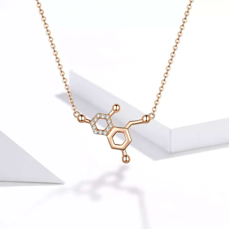 (obrázek pro) Rose Gold Náhrdelník Láska Molekulární SCN361, Kubická zirkonie, jako Pandora - Zobrazit 5