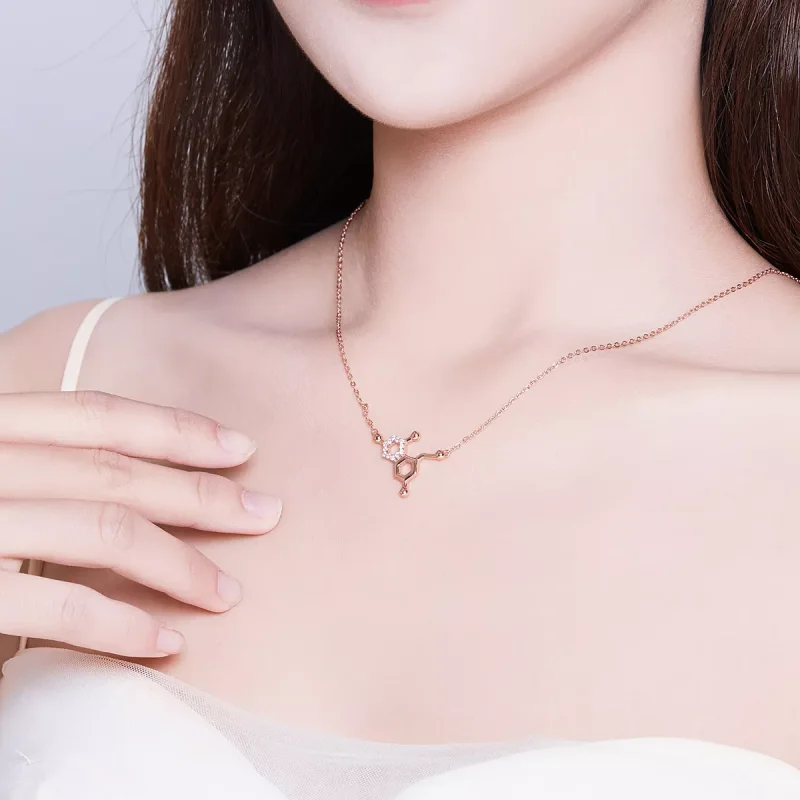 (obrázek pro) Rose Gold Náhrdelník Láska Molekulární SCN361, Kubická zirkonie, jako Pandora - Zobrazit 6