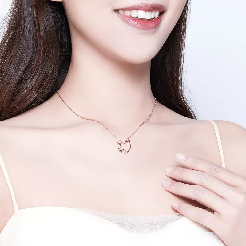(obrázek pro) Rose Gold Náhrdelník Malý Ďábel SCN344 Pandora styl - Zobrazit 3