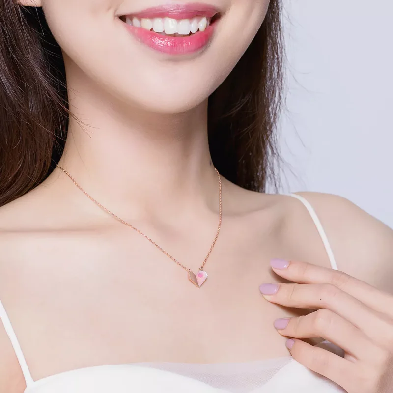 (obrázek pro) Rose Gold Náhrdelník Milujte Svůj Tvar SCN330 Pandora styl - Zobrazit 5