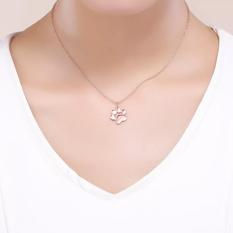 (obrázek pro) Rose Gold Náhrdelník Roztomilá Tlapa SCN275-3 Pandora styl - Zobrazit 6