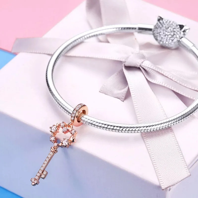 (obrázek pro) Rose Gold Přívěsky na Náhrdelníky Luchy Shinning Klíč SCC1122, Kubická zirkonie, - Zobrazit 5