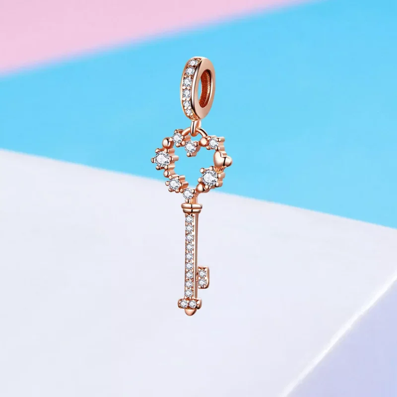 (obrázek pro) Rose Gold Přívěsky na Náhrdelníky Luchy Shinning Klíč SCC1122, Kubická zirkonie, - Zobrazit 6