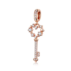 Rose Gold Přívěsky na Náhrdelníky Luchy Shinning Klíč SCC1122, Kubická zirkonie, jako Pandora (obrázek pro) Rose Gold Přívěsky na Náhrdelníky Luchy Shinning Klíč SCC1122, Kubická zirkonie, jako Pandora