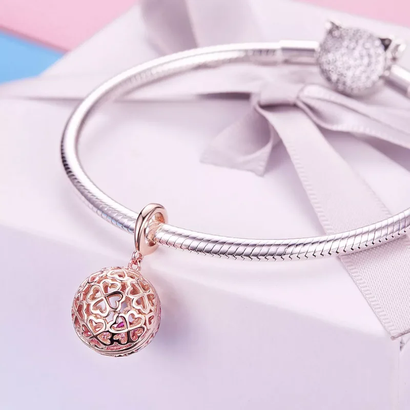 (obrázek pro) Rose Gold Přívěsky na Náhrdelníky Pohyb Jetel SCC1127, Kubická zirkonie, jako Pa - Zobrazit 3