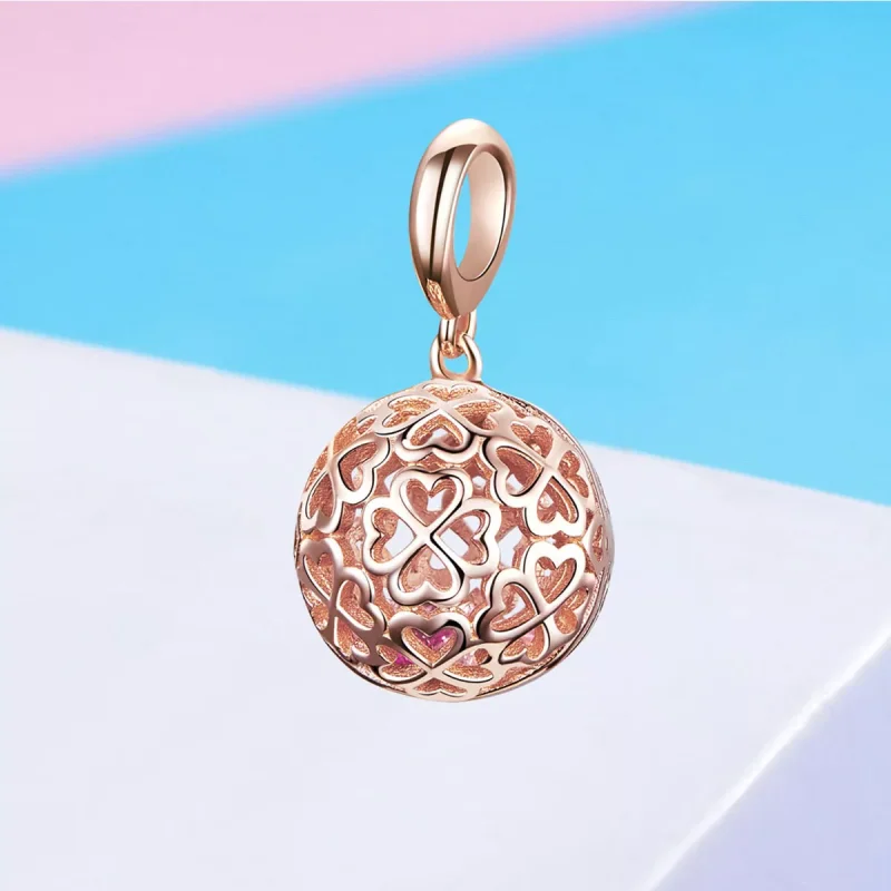(obrázek pro) Rose Gold Přívěsky na Náhrdelníky Pohyb Jetel SCC1127, Kubická zirkonie, jako Pa - Zobrazit 4