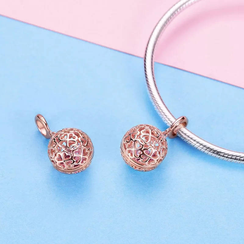 (obrázek pro) Rose Gold Přívěsky na Náhrdelníky Pohyb Jetel SCC1127, Kubická zirkonie, jako Pa - Zobrazit 5