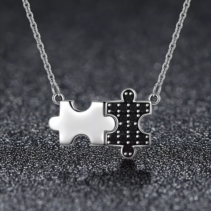 (obrázek pro) Stříbrné Náhrdelník Dynamické Puzzle SCN129, Kubická zirkonie, jako Pandora - Zobrazit 3
