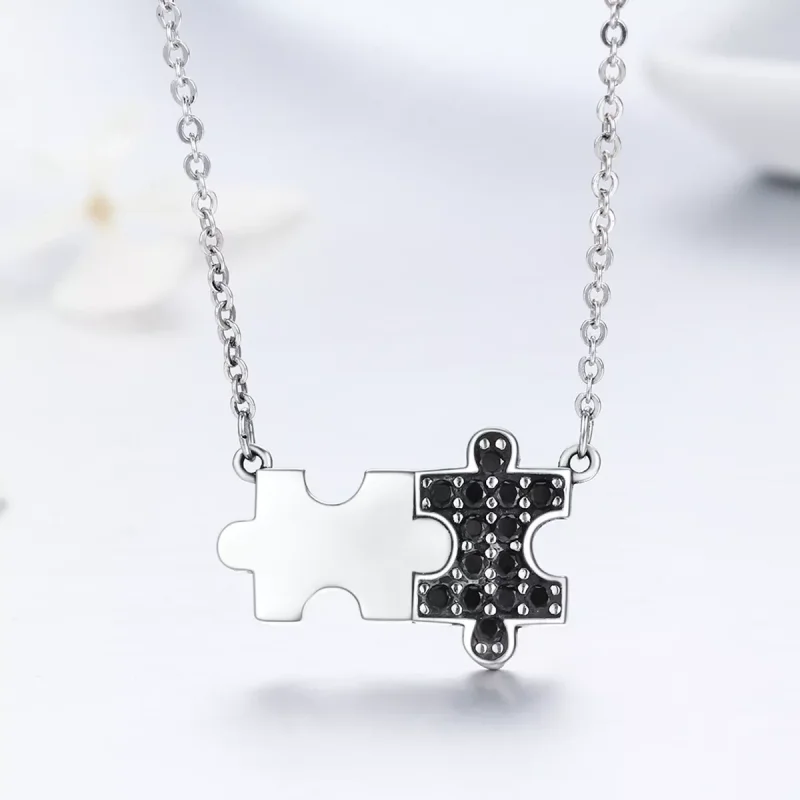 (obrázek pro) Stříbrné Náhrdelník Dynamické Puzzle SCN129, Kubická zirkonie, jako Pandora - Zobrazit 4