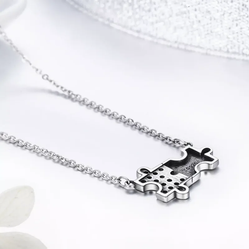 (obrázek pro) Stříbrné Náhrdelník Dynamické Puzzle SCN129, Kubická zirkonie, jako Pandora - Zobrazit 6