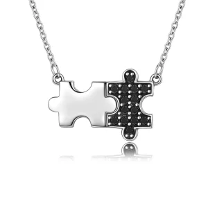 (obrázek pro) Stříbrné Náhrdelník Dynamické Puzzle SCN129, Kubická zirkonie, jako Pandora