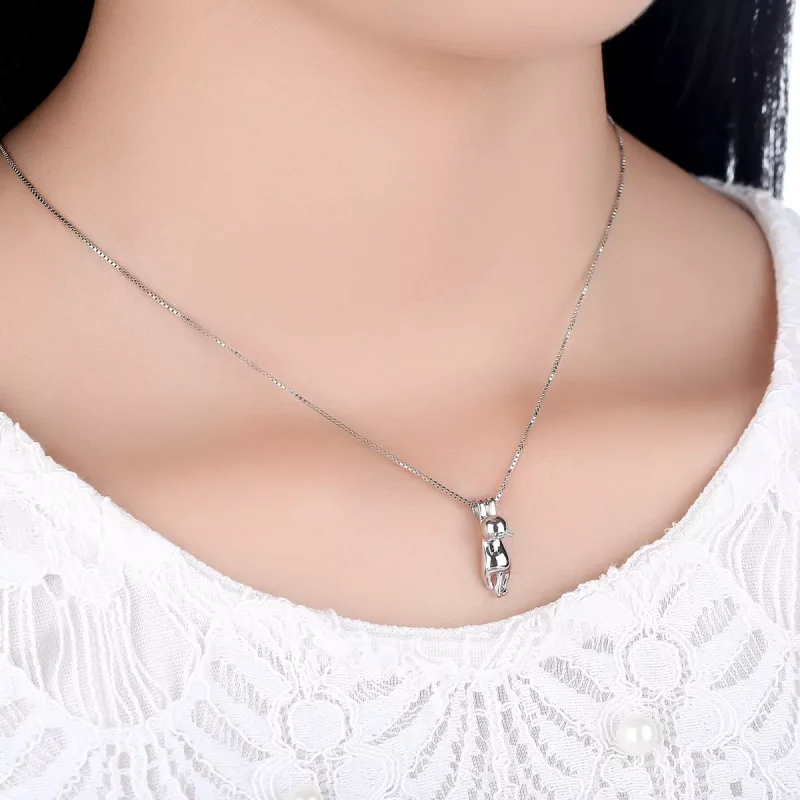 (obrázek pro) Stříbrné Náhrdelník Kočka SCN032 Pandora styl - Zobrazit 5