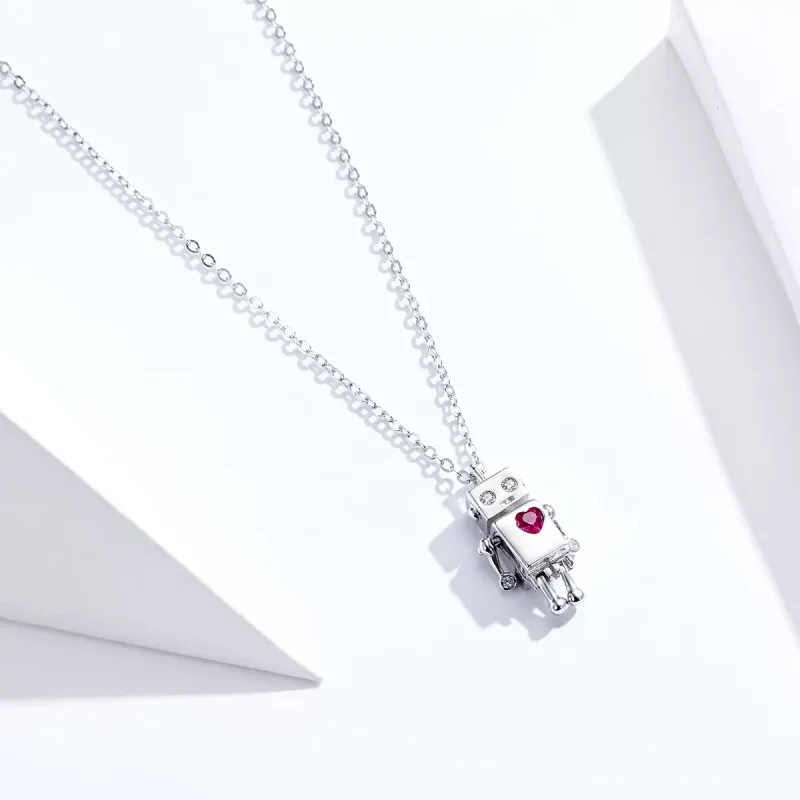 (obrázek pro) Stříbrné Náhrdelník Robot Lásky SCN388, Kubická zirkonie, jako Pandora - Zobrazit 4