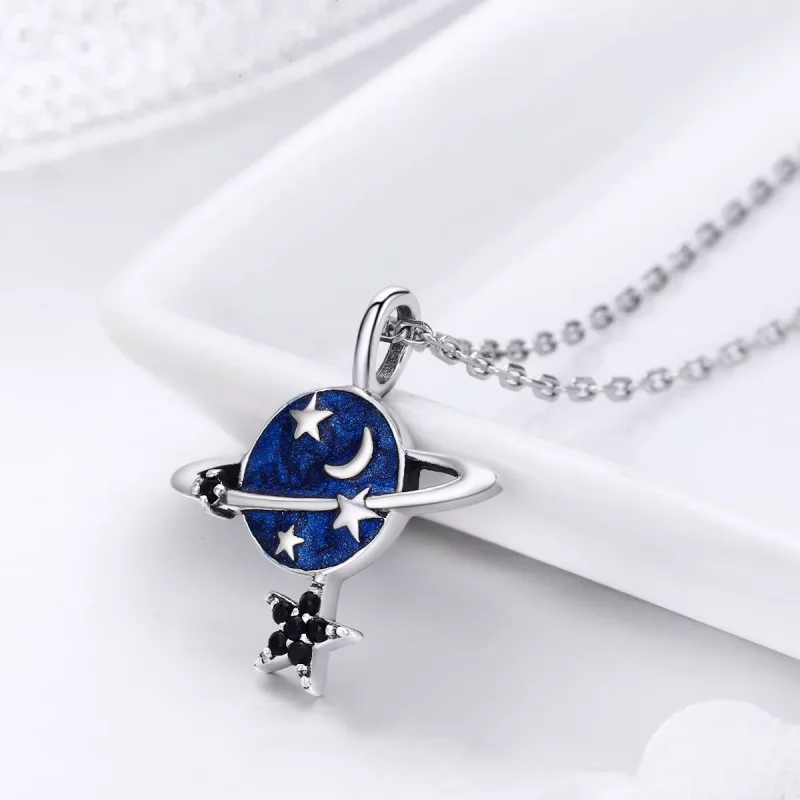(obrázek pro) Stříbrné Náhrdelník Tajemná Planeta SCN230, Kubická zirkonie, jako Pandora - Zobrazit 5