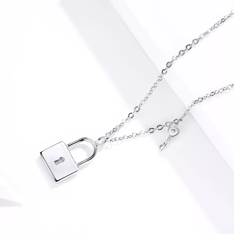 (obrázek pro) Stříbrné Náhrdelník Zámek Lásky SCN360 Pandora styl - Zobrazit 3