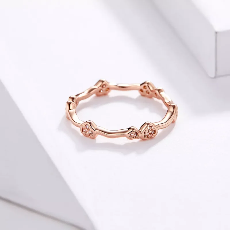 (obrázek pro) Rose Gold prsten Milujte Své Srdce SCR519, Kubická zirkonie, jako Pandora - Zobrazit 3