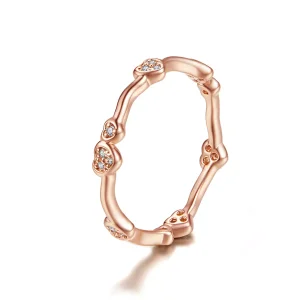 (obrázek pro) Rose Gold prsten Milujte Své Srdce SCR519, Kubická zirkonie, jako Pandora