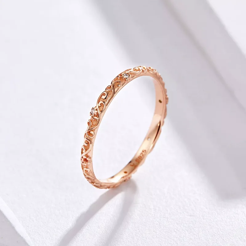 (obrázek pro) Rose Gold prsten Retro Vzory SCR514, Kubická zirkonie, jako Pandora - Zobrazit 2