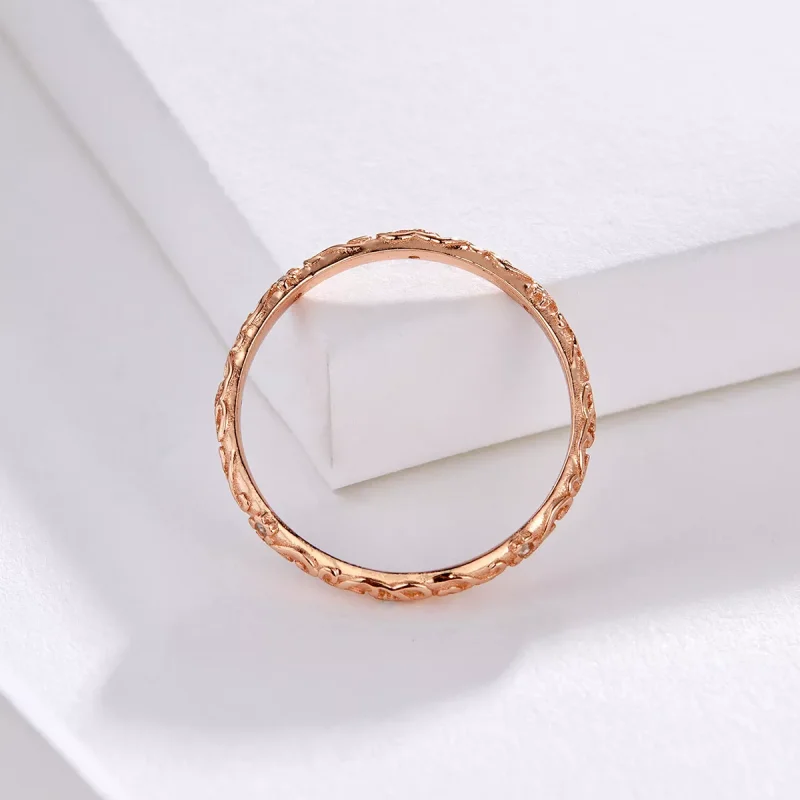 (obrázek pro) Rose Gold prsten Retro Vzory SCR514, Kubická zirkonie, jako Pandora - Zobrazit 4