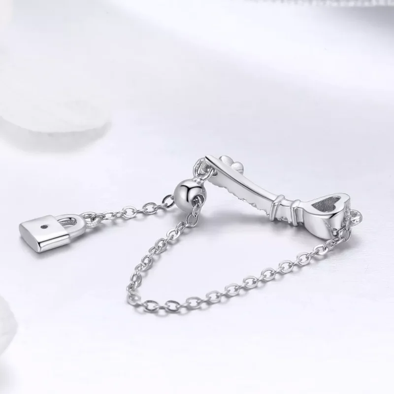 (obrázek pro) Stříbrné prsten Key To Heart Lock SCR425, Kubická zirkonie, jako Pandora - Zobrazit 4