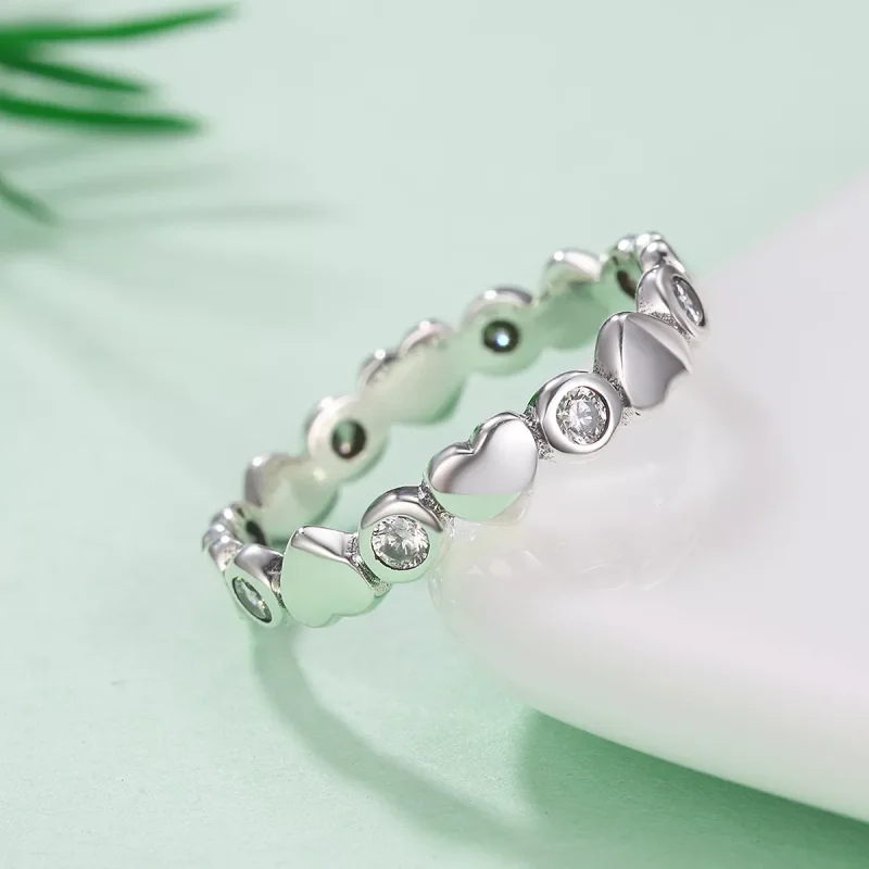 (obrázek pro) Stříbrné prsten Moje Srdce Je Jasné SCR164, Kubická zirkonie, jako Pandora - Zobrazit 6