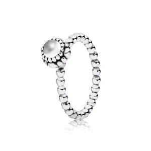 (obrázek pro) Silver ring, birthstone-April, rock crystal - 190854BK - Prsteny | PANDORA