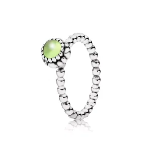 (obrázek pro) Silver ring, birthstone-August, peridot - 190854PE - Prsteny | PANDORA
