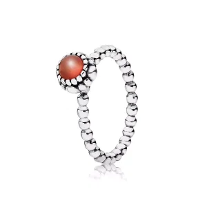 (obrázek pro) Silver ring, birthstone-July, carnelian - 190854CAR - Prsteny | PANDORA