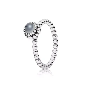 (obrázek pro) Silver ring, birthstone-June, grey moonstone - 190854MSG - Prsteny | PANDORA
