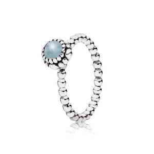 (obrázek pro) Silver ring, birthstone-March, aquamarine - 190854AQ - Prsteny | PANDORA