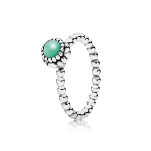 (obrázek pro) Silver ring, birthstone-May, chrysoprase - PANDORA