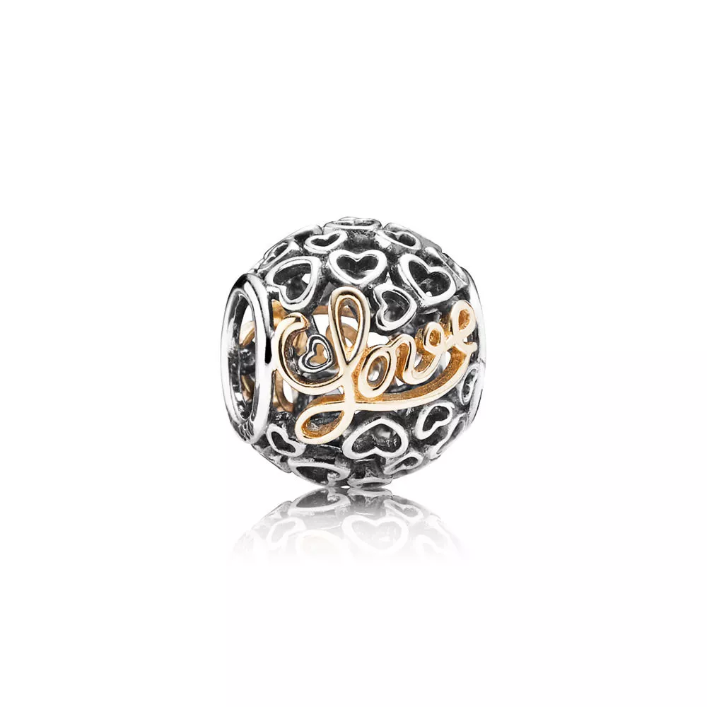 přívěsek pandora milostné poselství sterlingové stříbro 14kt zlato 791425