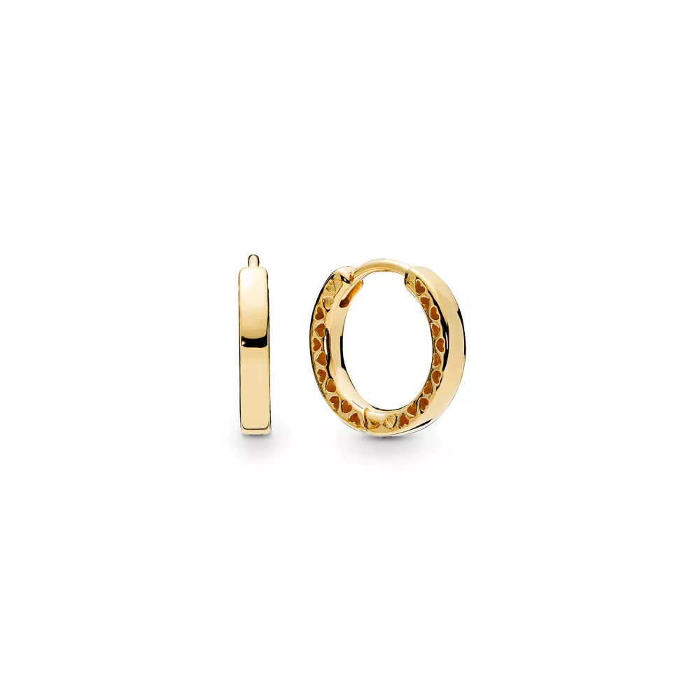 Kruhové náušnice PANDORA Shine Srdce - 267939