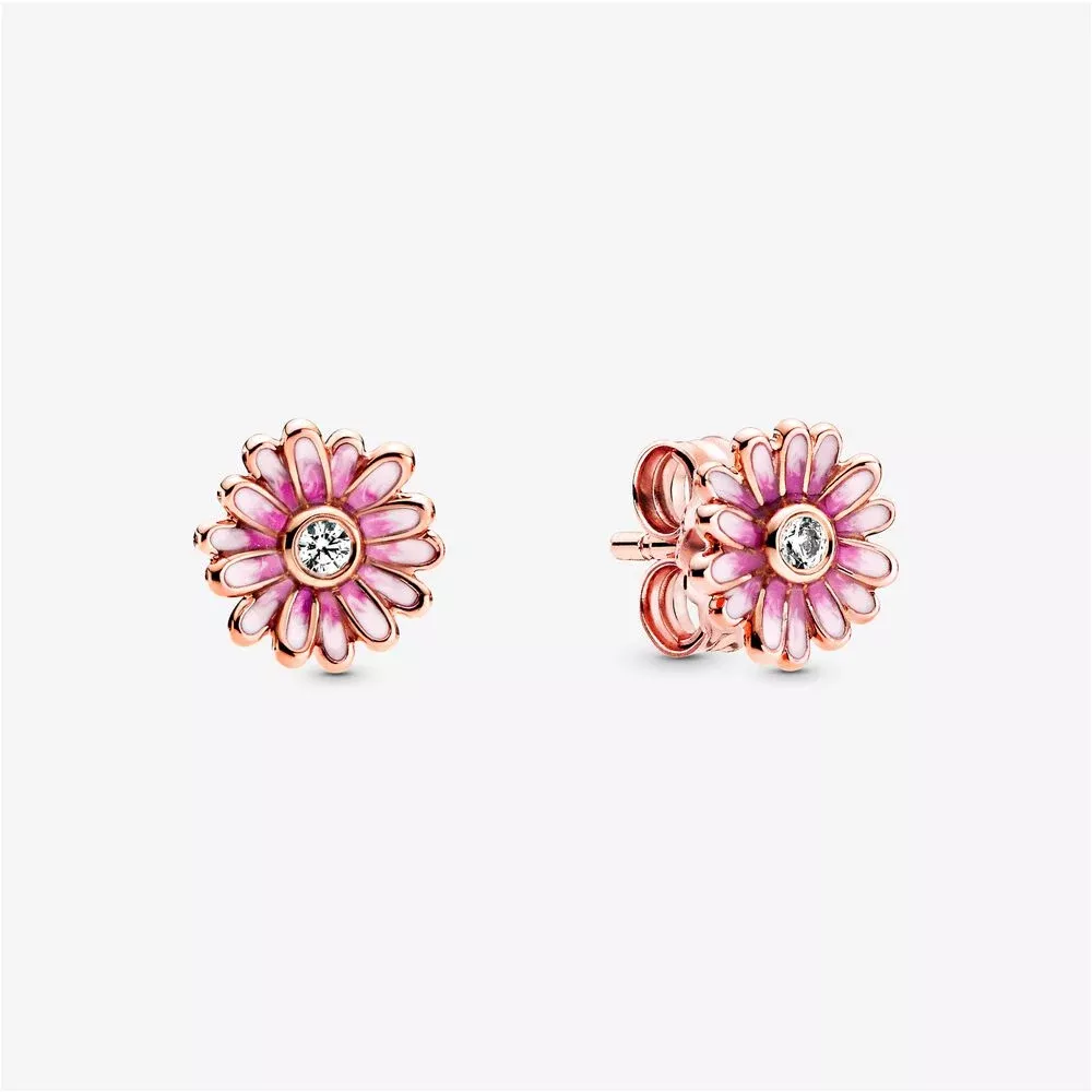 pandora peckové náušnice růžové sedmikrásky 288773c01