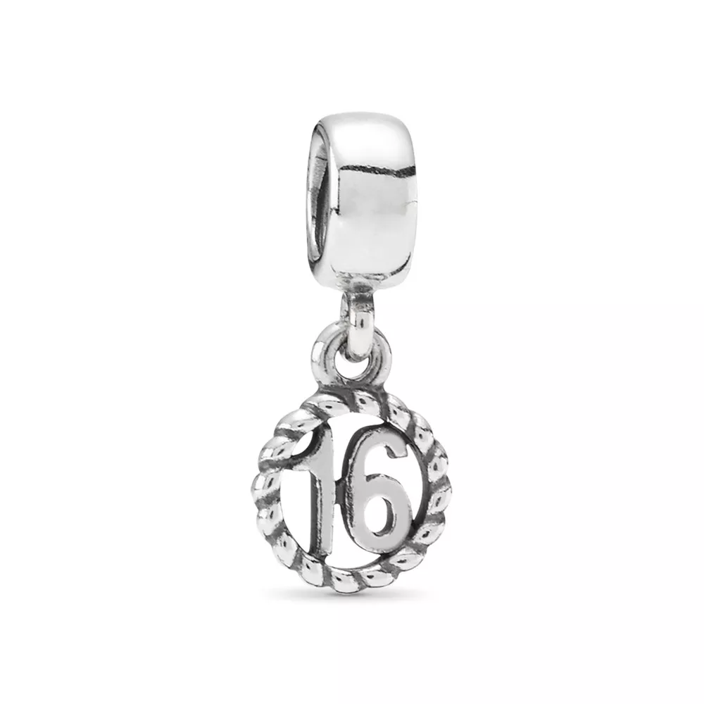 PANDORA Přívěsek s číslem 16, sterlingové stříbro Teraz nové, nižšie ceny! 790494
