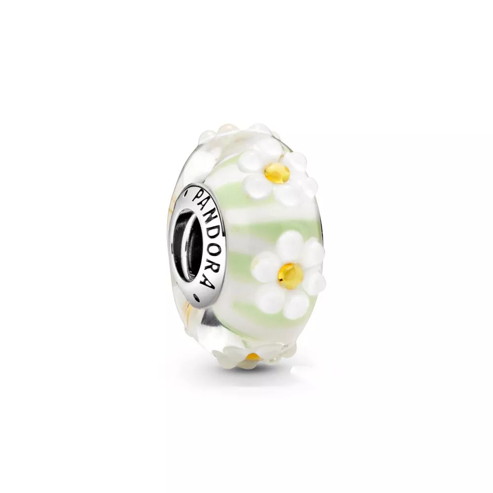 PANDORA Stříbrný Přívěsek Daisy Sklo Murano 798798C00